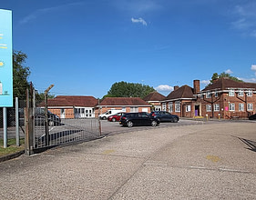Free on-site car park at The Sogunro Practice — Hertfordshire Business Centre, Alexander Road, London Colney, St Albans AL2 1JG. Studio entrance is the low building on the left.